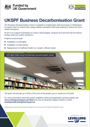 UKSPF Decarbonisation grant flyer