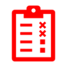 Clipboard Partially Crossed with solid fill