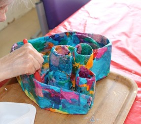 A person doing crafts