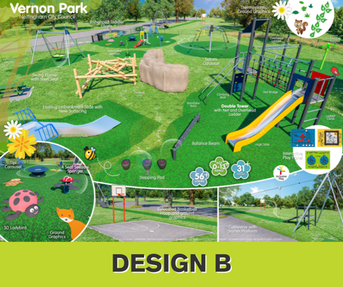 Image of Vernon Park Play Area layout and equipment Design B